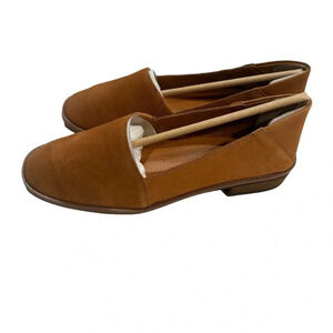 👟Lucky Brand Harping Brown Leather Flats Size 8 Slip On Comfort NWT✨